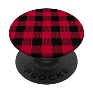 red buffalo-plaid-artwork popsockets popgrip: swappable grip for phones & tablets