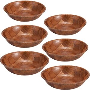 wooden salad bowl, set 6 pieces 8, 10 and 12 inch wooden bowls 2 of each size decorative bowl, fruit bowl for kitchen counter, candy bowl, salad bowls, mixing serving bowls, wooden bowls for decor