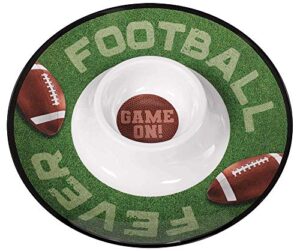 footbal fever chip and dip plastic tray - 13" | multicolor | 1 pc.