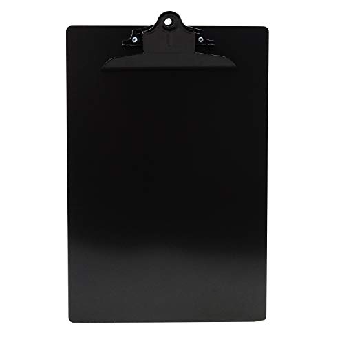 Saunders Black Recycled Aluminum Clipboard with Black Clip - 8.5 x 11 inch Letter Size Document Holder - Ideal for Home, Office, and Business Use (23516)