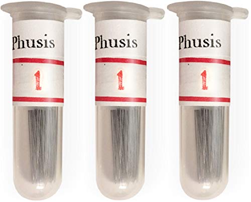 Phusis Stainless Steel Insect Pins | Size #1 | 300 Pieces| 3 Vials of 100 Pins | Includes Sturdy Storage Containers | for Entomology, Dissection, Butterfly Collections