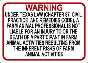 warning sign texas farm professional liability sign chapter 87 civil practice code safety sign 8x12 inches