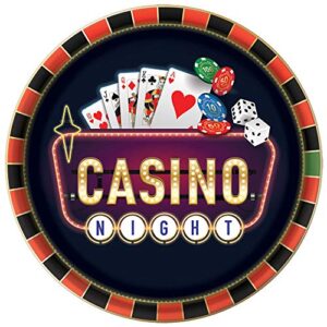 amscan casino round melamine platter - 13 1/2" | multicolor | 1 pc.