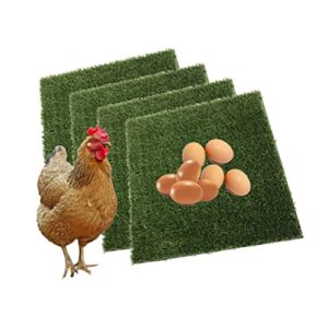 kuguo soft plastic fake lawn chicken nesting boxes pads chicken bedding 12 x 12 inches (soft short grass)