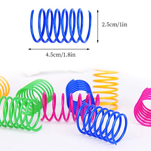 Andiker Cat Spiral Spring, 12 Pc Cat Creative Toy to Kill Time and Keep Fit Interactive cat Toy Durable Heavy Plastic Spring Colorful Springs Cat Toy for Swatting, Biting, Hunting Kitten Toys