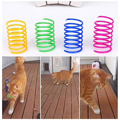 Andiker Cat Spiral Spring, 12 Pc Cat Creative Toy to Kill Time and Keep Fit Interactive cat Toy Durable Heavy Plastic Spring Colorful Springs Cat Toy for Swatting, Biting, Hunting Kitten Toys