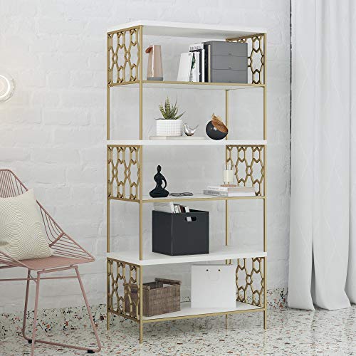 CosmoLiving by Cosmopolitan Ella 5 Shelf, White Bookcase