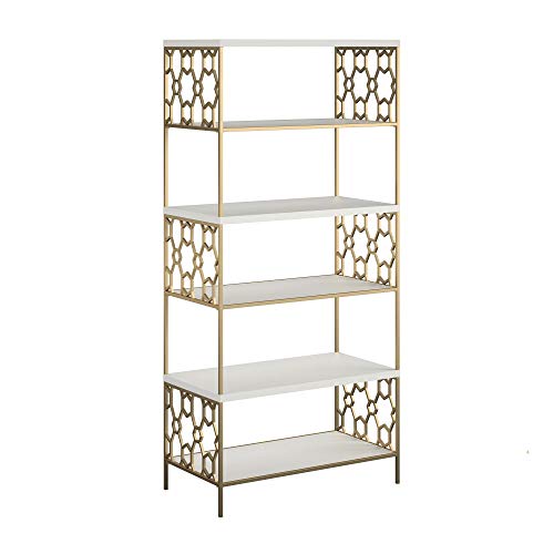 CosmoLiving by Cosmopolitan Ella 5 Shelf, White Bookcase