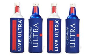 michelob ultra live ultra 16oz aluminum slim bottle coolie cooler can huggie set of 4