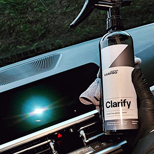 CARPRO Clarify Streak Free Car Window Cleaner Removes Oils, Fingerprints & Dirt - Safe to Use Interior and Exterior Glass - 500mL (17oz)