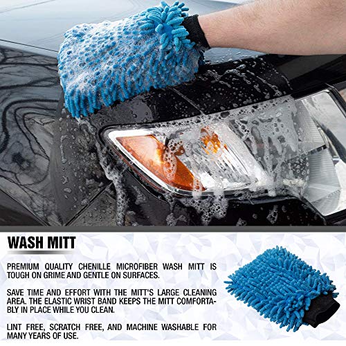 Jork Products Grit Trap Wash Bucket Insert and Microfiber Chenille Wash Mitt Kit