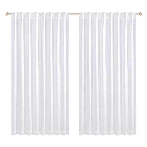 Bedding Craft White Cotton Curtains Set of 2, Textured Slub Curtain 50x96 inch,Cotton Curtains,tab top Curtains,White Cotton Curtains,White Panel Curtains,Cotton Duck Curtains,tab top Curtains