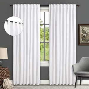 Bedding Craft White Cotton Curtains Set of 2, Textured Slub Curtain 50x96 inch,Cotton Curtains,tab top Curtains,White Cotton Curtains,White Panel Curtains,Cotton Duck Curtains,tab top Curtains