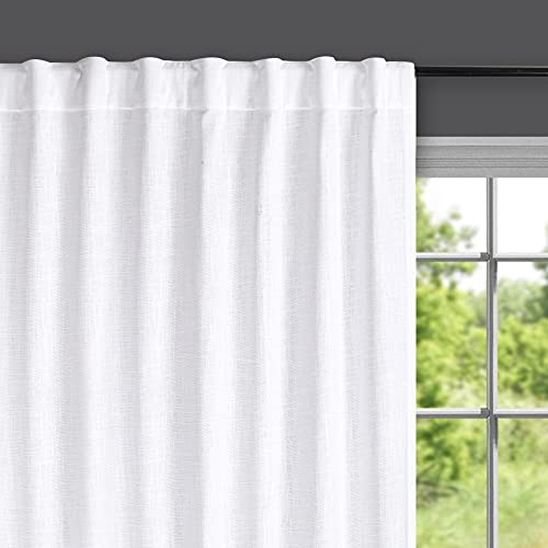 Bedding Craft White Cotton Curtains Set of 2, Textured Slub Curtain 50x96 inch,Cotton Curtains,tab top Curtains,White Cotton Curtains,White Panel Curtains,Cotton Duck Curtains,tab top Curtains