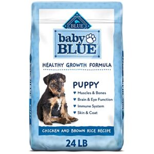 blue buffalo baby blue healthy growth formula natural puppy dry dog food, chicken and brown rice recipe 24-lb