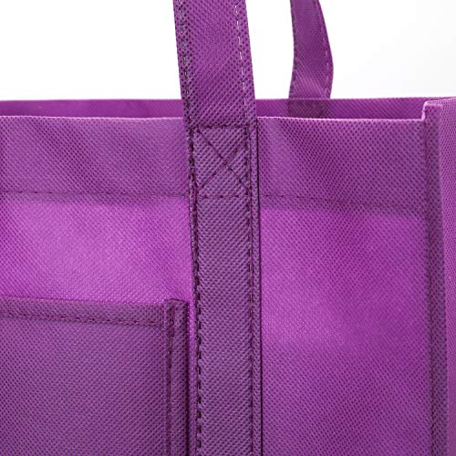 Tosnail 15 Pack Large Reusable Grocery Tote Bags Durable Heavy Duty Shopping Totes Foldable Into Pouch - Assorted 5 Colors