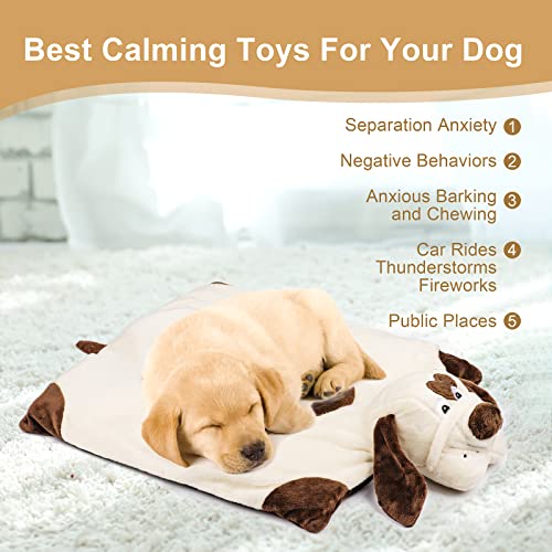 Moropaky Heartbeat Toy for Puppy, Doy Plush Toys for Anxiety Relief Behavioral Training Aid Toy for Dog Calming Sleeping Soother Cuddle