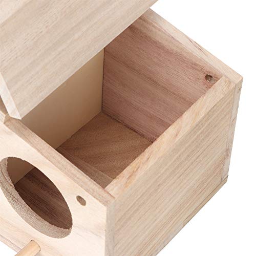 TOPINCN Wooden Creative Bird Nest Wooden Pet Bird Nest House Breeding Box Cage Bird Cage Accessories Parrot Swallow