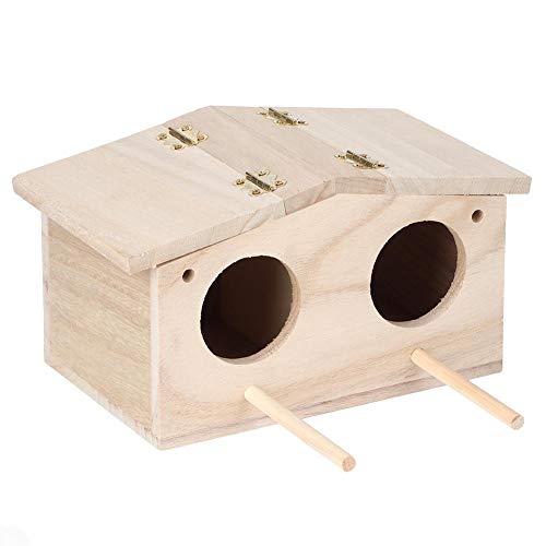 TOPINCN Wooden Creative Bird Nest Wooden Pet Bird Nest House Breeding Box Cage Bird Cage Accessories Parrot Swallow