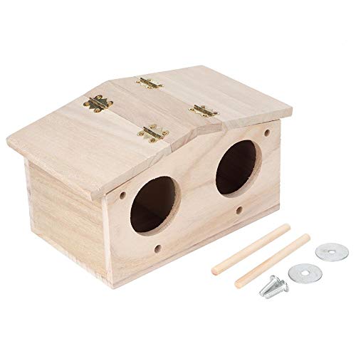 TOPINCN Wooden Creative Bird Nest Wooden Pet Bird Nest House Breeding Box Cage Bird Cage Accessories Parrot Swallow