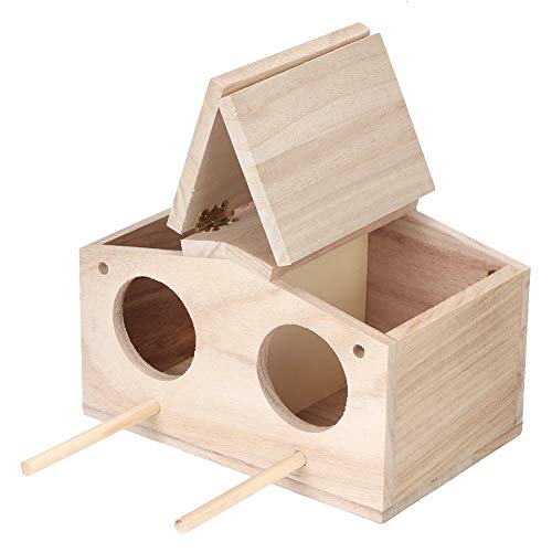 TOPINCN Wooden Creative Bird Nest Wooden Pet Bird Nest House Breeding Box Cage Bird Cage Accessories Parrot Swallow