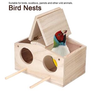 TOPINCN Wooden Creative Bird Nest Wooden Pet Bird Nest House Breeding Box Cage Bird Cage Accessories Parrot Swallow