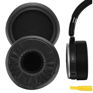 geekria quickfit protein leather replacement ear pads for akg n60nc wireless headphones earpads, headset ear cushion repair parts (black)