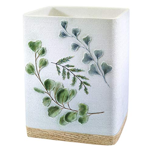 Avanti Linens - Wastebasket, Decorative Trash Can, Botanical Inspired Home Decor (Ombre Leaves Collection)