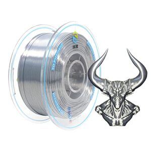 yousu silk silver pla filament 1.75mm 3d printer filament with shiny surface, shiny metallic pla silk filament 1kg spool, compatible with most of 3d printer.