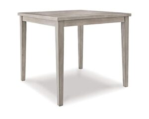 signature design by ashley parellen modern square counter height dining table, gray