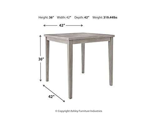 Signature Design by Ashley Parellen Modern Square Counter Height Dining Table, Gray