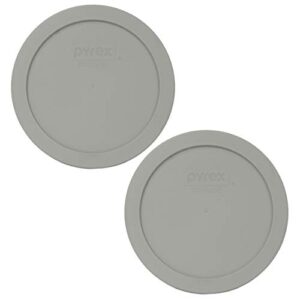 pyrex 7201-pc jet gray round plastic food storage replacement lid, made in usa - 2 pack