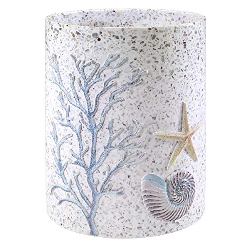 Avanti Linens - Wastebasket, Decoartive Trash Can, Sea Inspired Home Decor (Coastal Terrazo Collection)