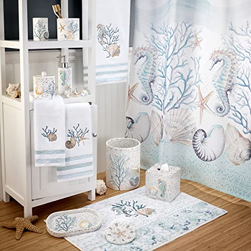 Avanti Linens - Wastebasket, Decoartive Trash Can, Sea Inspired Home Decor (Coastal Terrazo Collection)