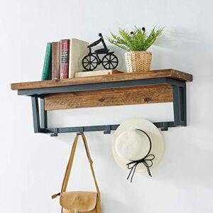 alaterre furniture claremont 40" l rustic wood coat hook with shelf