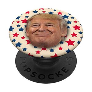 Donald Trump Smiling Face Vintage Patriotic Stars PopSockets PopGrip: Swappable Grip for Phones & Tablets