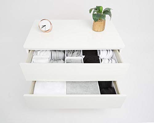 12pcs White Large Drawer Organizer Drawer Organizers for Clothing Wardrobe Clothes Organizer Underwear Organizer Dresser Drawer Organizers Underwear Drawer Organizer Clothes