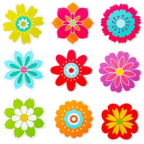 45 Pieces Spring Flower Cutouts Mini Retro Flower Cutouts Springtime Cut-Outs for Bulletin Board Classroom School Party Decoration