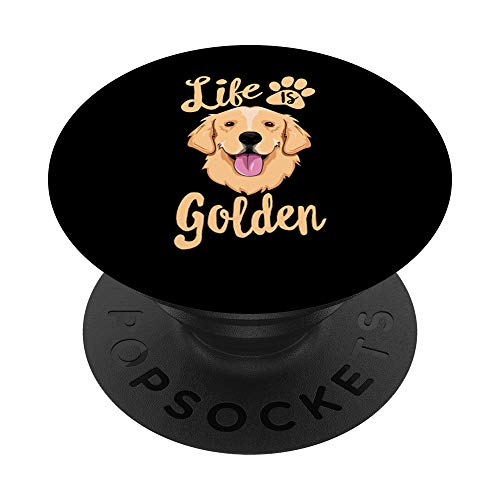 Life Is Golden Retriever SHIRT Women Kids Dog Owner Gift PopSockets PopGrip: Swappable Grip for Phones & Tablets