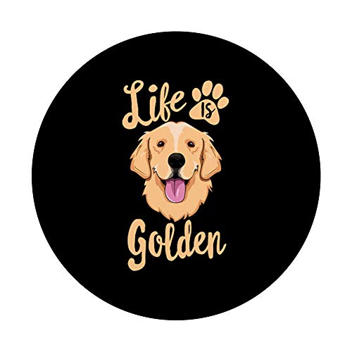 Life Is Golden Retriever SHIRT Women Kids Dog Owner Gift PopSockets PopGrip: Swappable Grip for Phones & Tablets