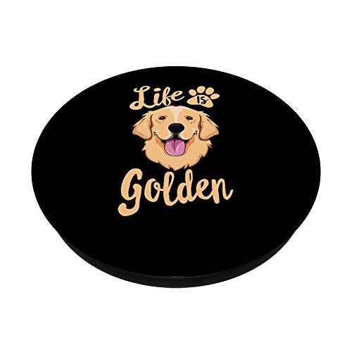 Life Is Golden Retriever SHIRT Women Kids Dog Owner Gift PopSockets PopGrip: Swappable Grip for Phones & Tablets