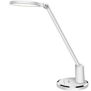 led desk lamp,jukstg eye-caring desk light, home office lamp, adjustable table lamps with 10 brightness levels and 5 lighting modes,touch-sensitive control,blue light filter,10w reading lamp,white