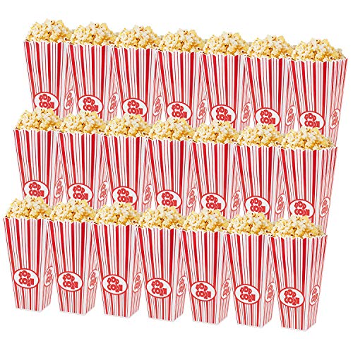 Tebery 21 Pack Plastic Open-Top Popcorn Boxes Reusable Popcorn Containers - 7.7" Tall x 4" Square