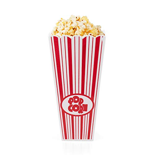 Tebery 21 Pack Plastic Open-Top Popcorn Boxes Reusable Popcorn Containers - 7.7" Tall x 4" Square