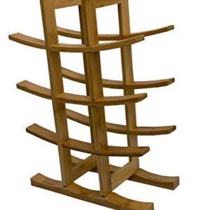 DECOMIL - 12 Bottle Wine Rack, Samurai Style & Stackable, Modular, Wine Storage Rack, Solid Bamboo Wine Holder Display Shelves, Wobble-Free (12 Bottle Capacity - Samurai Style Capacity)