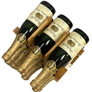 DECOMIL - 12 Bottle Wine Rack, Samurai Style & Stackable, Modular, Wine Storage Rack, Solid Bamboo Wine Holder Display Shelves, Wobble-Free (12 Bottle Capacity - Samurai Style Capacity)