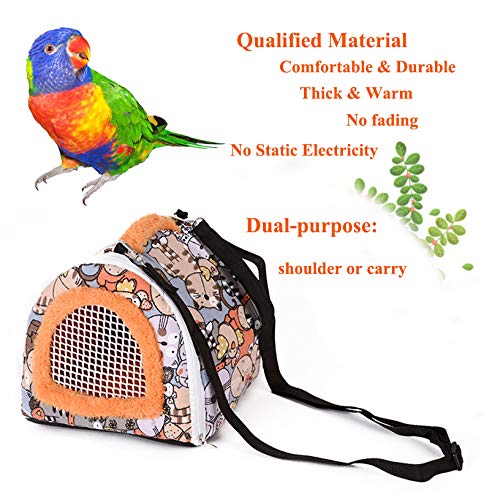 Small Pets Carrier Bag, Portable Rats Sugar Glider Guinea Pig Chinchillas Hamster Hedgehog Outdoor Travel Carrier Pouch Bag, Small Animals Breathable Hanging Tote Bag with Detachable Strap Zipper