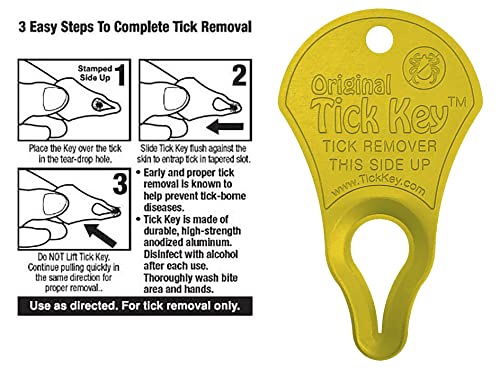 The Original Tick Key -Tick Detaching Device - Portable, Safe and Highly Effective Tick Detaching Tool - 3 Pack (Earth)