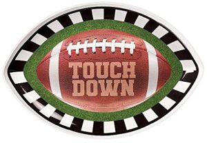 amscan touch down football shaped plastic platter - 17.25" x 12" | multicolor | 1 pc.