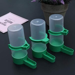 Yardwe 5PCS Bird Water Feeder Automatic Parrot Water Bottle Pet Bird Plastic Drinker Bowl Waterer Clip for Parrots Budgie Aviary Cockatiel - Medium